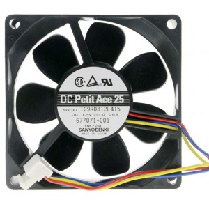 Sanyo 109R0812L415 12V 0.06A 3wires Cooling Fan 