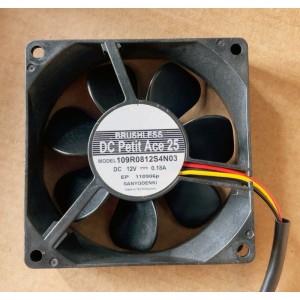 SANYO 109R0812S4N03 12V 0.18A 3wires Cooling Fan