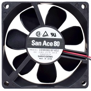 Sanyo 109R0824F402 24V 0.06A 2wires Cooling Fan