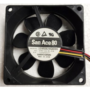 SANYO 109R0824G4D06 24V 0.20A 3wires Cooling Fan - New