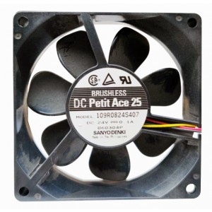 SANYO 109R0824S407 24V 0.1A 3wires cooling fan