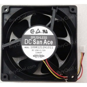 Sanyo 109R1212H1011 12V 0.52A 3wires Cooling Fan