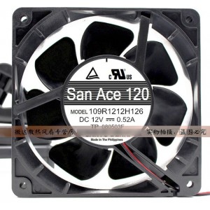 Sanyo 109R1212H126 12V 0.52A 2wires Cooling Fan 