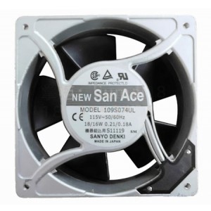 Sanyo 109S074UL 115V 18/16W 0.21/0.18A Cooling Fan