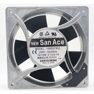 Sanyo 109S078UL 200V 0.12/0.1A 18/16W Cooling Fan