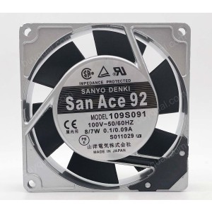 Sanyo 109S091 100V 8/7W 0.1A/0.09A 2wires Cooling Fan
