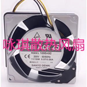 SANYO 109S492 200V 0.07/0.06A 11/10W Cooling Fan 