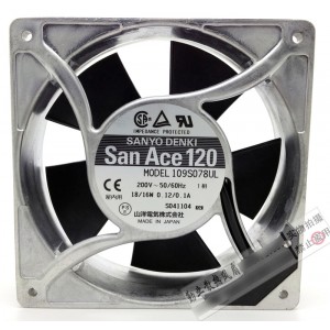 Sanyo 109SO78UL 200V 0.12/0.11A 18/16W Cooling Fan 