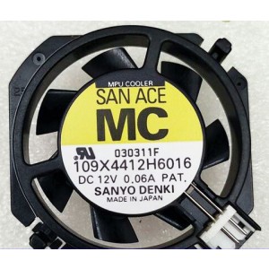 SANYO 109X4412H6016 12V 0.06A 3wires Cooling Fan