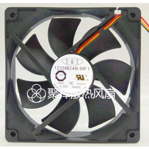T&T 1225M24B-WF1 24V 0.30A 3wires Cooling Fan