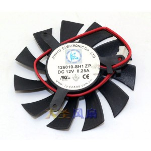 JUNYU 126010-SH1 12V 0.25A 2wires Cooling Fan