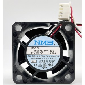 NMB 1608KL-04W-B29 T02 12V 0.08A 3wires Cooling Fan - New