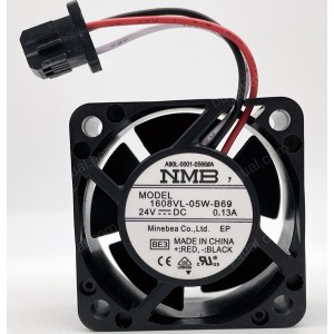 NMB 1608VL-05W-B69 A90L-0001-0566#A 24V 0.13A 3wires Cooling Fan - Original New