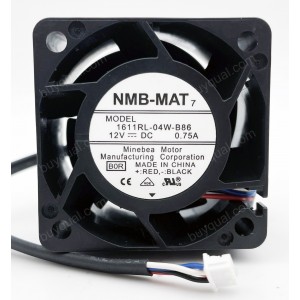 NMB 1611RL-04W-B86 12V 0.75A 3wires Cooling Fan