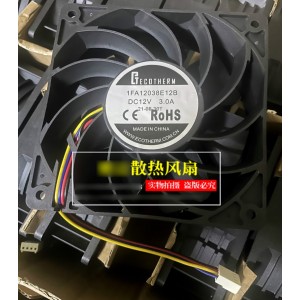 ECOTHERM 1FA12038E12B 12V 3A 4wires Cooling Fan
