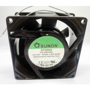 SUNON SF23080A 2083HSL.GN 220/240V 0.09/0.08A 2wires Cooling Fan
