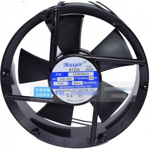 Maxair 22060B2H 220/240V 0.28A 40W 2wires Cooling Fan