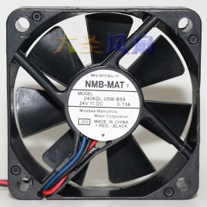 NMB 2406GL-05W-B59 24V 0.13A 3wires Cooling Fan