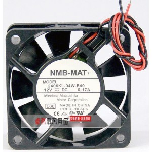 NMB 2406KL-04W-B40 12V 0.17A 2wires cooling fan