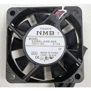 NMB 2406KL-04W-B49 -B00 12V 0.17A 3wires Cooling Fan