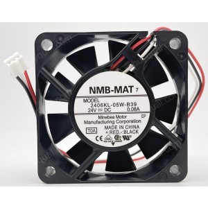 NMB 2406KL-05W-B39 24V 0.08A 3wires Cooling Fan