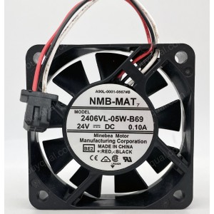 NMB 2406VL-05W-B69 A90L-0001-0567#B 24V 0.10A 3wires Cooling Fan