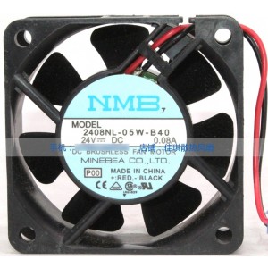 NMB 2408NL-05W-B40 24V 0.08A 2wires Cooling Fan
