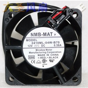 NMB 2410ML-04W-B70 2410ML-04W-B70-B00 12V 0.58A 2wires Cooling Fan