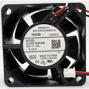 NMB 2410ML-05W-B40 24V 0.12A 2wires Cooling Fan