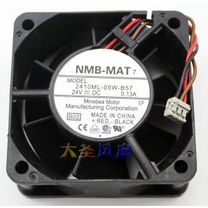 NMB 2410ML-05W-B57 24V 0.13A 3wires cooling fan