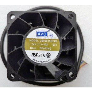 AVC 2B06038B24M 24V 0.4A 4wires Cooling Fan