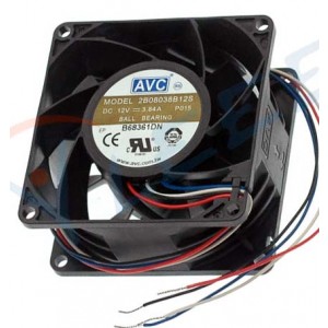 AVC 2B08038B12S 12V 3.84A 4wires Cooling Fan