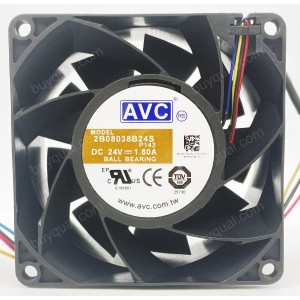 AVC 2B08038B24S 24V 1.80A 4wires Cooling Fan