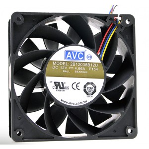 AVC 2B12038B12U 12V 4.66A 4wires Cooling Fan 