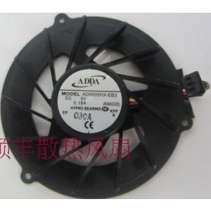 ADDA AD5505HX-EB3 5V 0.18A 3wires Cooling Fan