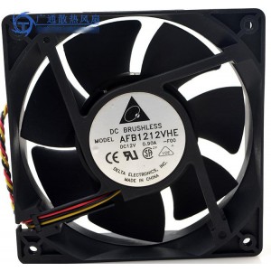 DELTA AFB1212VHE 12V 0.9A 7.2W 3wires 4wires Cooling Fan