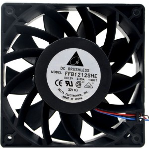 DELTA FFB1212SHE -F00 -R00 12V 2.25A 3wires Cooling Fan - Picture need