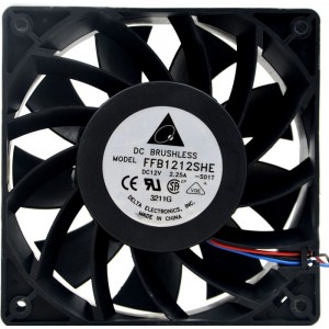 DELTA FFB1212SHE 12V 2.25A 3wires Cooling Fan - Picture need