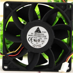 DELTA FFC0912DE 12V 1.5A 4wires Cooling Fan