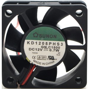 SUNON KD1205PHS3 12V 0.7W 2wires Cooling Fan