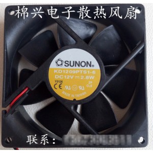 SUNON KD1209PTS1-6 12V 2.8W 2wires Cooling Fan