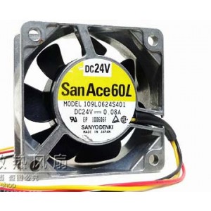 Sanyo 109L0624S401 24V 0.08A 3wires Cooling Fan