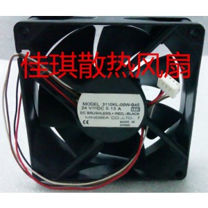 NMB 3110KL-05W-B45 24V 0.13A 4wires Cooling Fan
