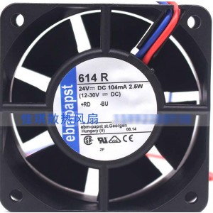 Ebmpapst 614R 24V 104mA 2.5W 2wires Cooling Fan