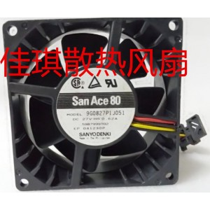 SANYO 9G0827P1J051 27V 0.62A 4wires cooling fan