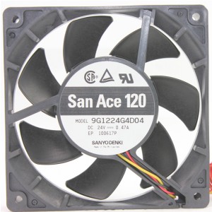 SANYO 9G1224G4D04 24V 0.47A 3wires Cooling Fan