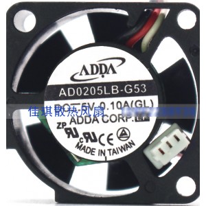 ADDA AD0205LB-G53 5V 0.1A 3wires Cooling Fan