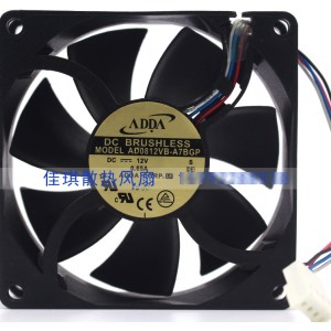 ADDA AD0812VB-A7BGP 12V 0.65A 4wires Cooling Fan