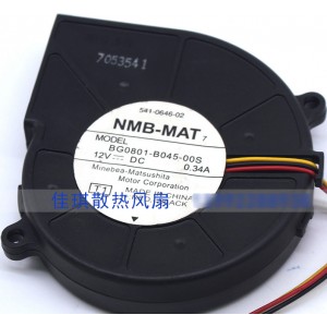 NMB BG0801-B045-00S 12V 0.34A 3wires Cooling Fan 