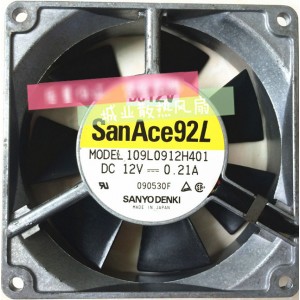Sanyo 109L0912H401 12V 0.21A 3wires Cooling Fan